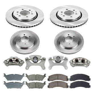 Callahan Brake Parts® - Plain Front and Rear Brake Kit with Calipers