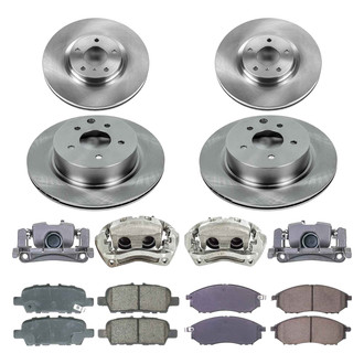 Callahan Brake Parts® - Plain Front and Rear Brake Kit with Calipers