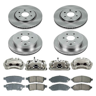Callahan Brake Parts® - Plain Front and Rear Brake Kit with Calipers