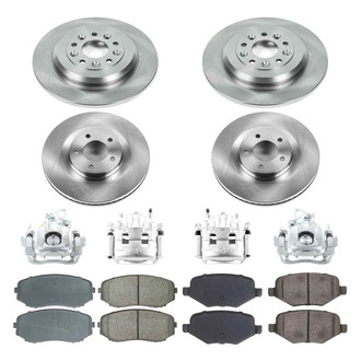 Callahan Brake Parts® - Plain Front and Rear Brake Kit with Calipers