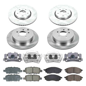 Callahan Brake Parts® - Plain Front and Rear Brake Kit with Calipers