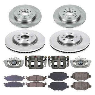 Callahan Brake Parts® - Plain Front and Rear Brake Kit with Calipers