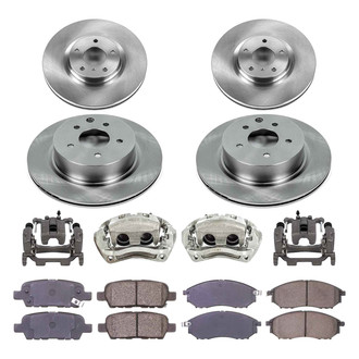 Callahan Brake Parts® - Plain Front and Rear Brake Kit with Calipers