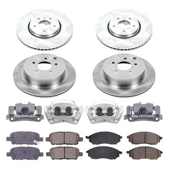 Callahan Brake Parts® - Plain Front and Rear Brake Kit with Calipers
