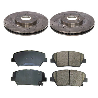 Callahan Brake Parts® - Drilled and Slotted Front Brake Kit