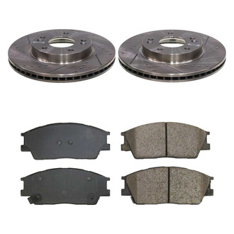 Callahan Brake Parts® - Drilled and Slotted Front Brake Kit