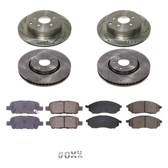 Callahan Brake Parts® - Drilled and Slotted Front and Rear Brake Kit