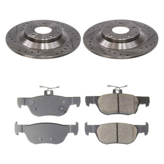 Callahan Brake Parts® - Drilled and Slotted Rear Brake Kit