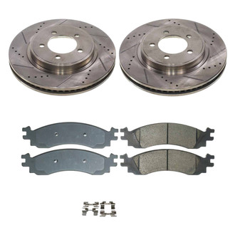 Callahan Brake Parts® - Drilled and Slotted Front Brake Kit