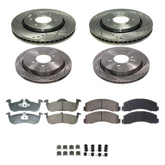 Callahan Brake Parts® - Drilled and Slotted Front and Rear Brake Kit