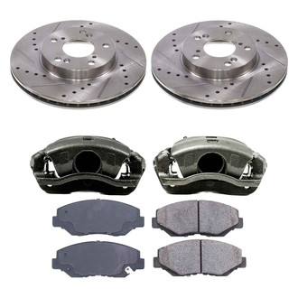 Callahan Brake Parts® - Drilled and Slotted Front Brake Kit with Calipers