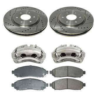 Callahan Brake Parts® - Drilled and Slotted Front Brake Kit with Calipers
