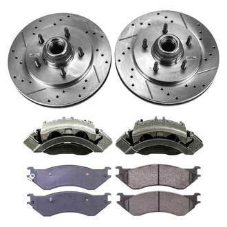 Callahan Brake Parts® - Drilled and Slotted Front Brake Kit with Calipers