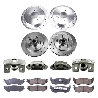 Callahan Brake Parts® - Drilled and Slotted Front and Rear Brake Kit with Calipers