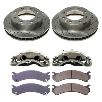 Callahan Brake Parts® - Drilled and Slotted Front Brake Kit with Calipers
