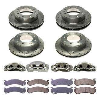Callahan Brake Parts® - Drilled and Slotted Front and Rear Brake Kit with Calipers