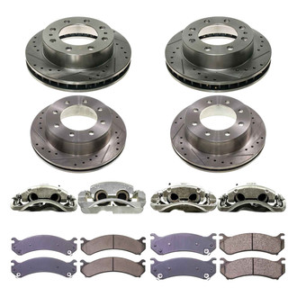Callahan Brake Parts® - Drilled and Slotted Front and Rear Brake Kit with Calipers