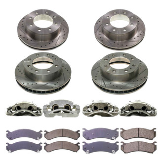 Callahan Brake Parts® - Drilled and Slotted Front and Rear Brake Kit with Calipers