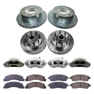 Callahan Brake Parts® - Drilled and Slotted Front and Rear Brake Kit with Calipers