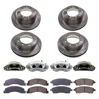 Callahan Brake Parts® - Drilled and Slotted Front and Rear Brake Kit with Calipers