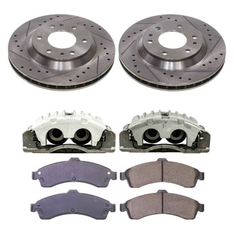 Callahan Brake Parts® - Drilled and Slotted Front Brake Kit with Calipers
