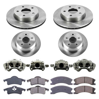 Callahan Brake Parts® - Plain Front and Rear Brake Kit with Calipers