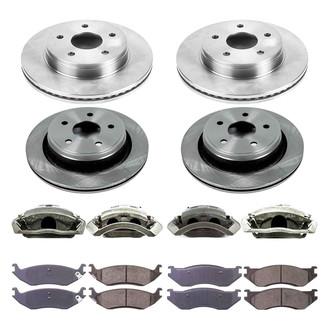 Callahan Brake Parts® - Plain Front and Rear Brake Kit with Calipers
