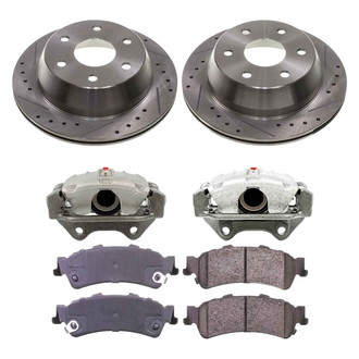 Callahan Brake Parts® - Drilled and Slotted Rear Brake Kit with Calipers