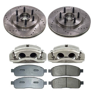 Callahan Brake Parts® - Drilled and Slotted Front Brake Kit with Calipers