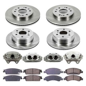 Callahan Brake Parts® - Plain Front and Rear Brake Kit with Calipers