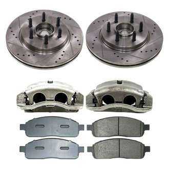 Callahan Brake Parts® - Drilled and Slotted Front Brake Kit with Calipers