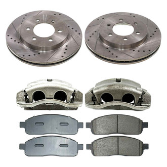Callahan Brake Parts® - Drilled and Slotted Front Brake Kit with Calipers