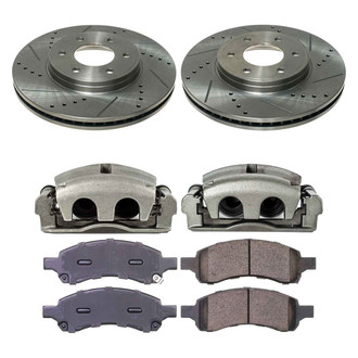 Callahan Brake Parts® - Drilled and Slotted Front Brake Kit with Calipers