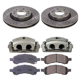 Callahan Brake Parts® - Drilled and Slotted Front Brake Kit with Calipers