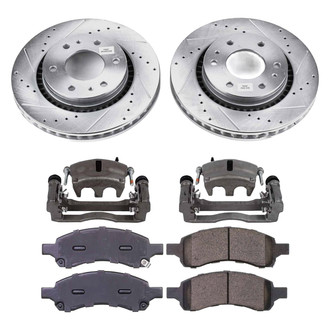 Callahan Brake Parts® - Drilled and Slotted Front Brake Kit with Calipers