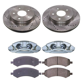 Callahan Brake Parts® - Drilled and Slotted Front Brake Kit with Calipers