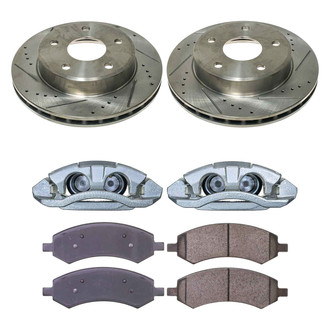 Callahan Brake Parts® - Drilled and Slotted Front Brake Kit with Calipers