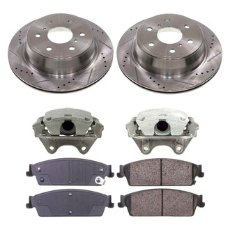 Callahan Brake Parts® - Drilled and Slotted Rear Brake Kit with Calipers