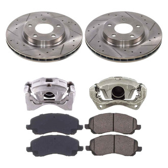 Callahan Brake Parts® - Drilled and Slotted Front Brake Kit with Calipers