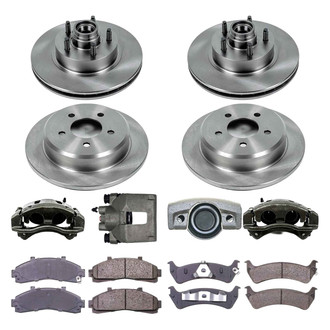 Callahan Brake Parts® - Plain Front and Rear Brake Kit with Calipers