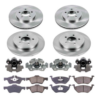 Callahan Brake Parts® - Plain Front and Rear Brake Kit with Calipers