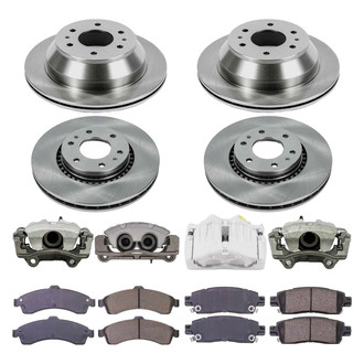 Callahan Brake Parts® - Plain Front and Rear Brake Kit with Calipers