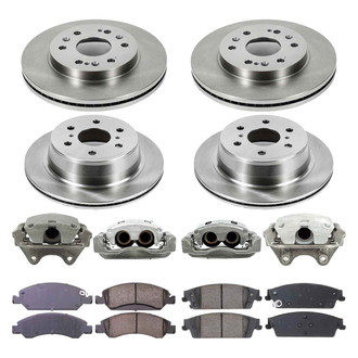 Callahan Brake Parts® - Plain Front and Rear Brake Kit with Calipers