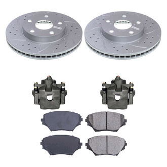 Callahan Brake Parts® K028954 - Drilled and Slotted Front Brake Kit with Calipers
