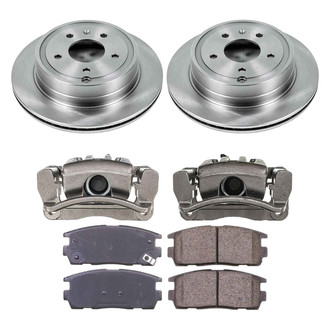 Callahan Brake Parts® - Plain Rear Brake Kit with Calipers