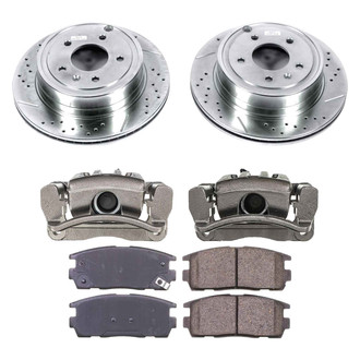 Callahan Brake Parts® - Drilled and Slotted Rear Brake Kit with Calipers