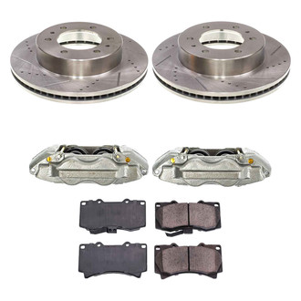 Callahan Brake Parts® - Drilled and Slotted Front Brake Kit with Calipers
