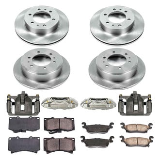 Callahan Brake Parts® - Plain Front and Rear Brake Kit with Calipers