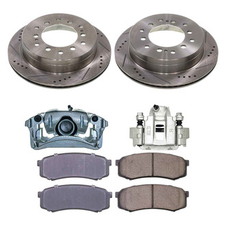 Callahan Brake Parts® - Drilled and Slotted Rear Brake Kit with Calipers