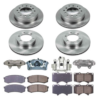 Callahan Brake Parts® - Plain Front and Rear Brake Kit with Calipers